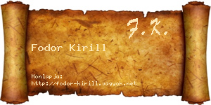 Fodor Kirill névjegykártya